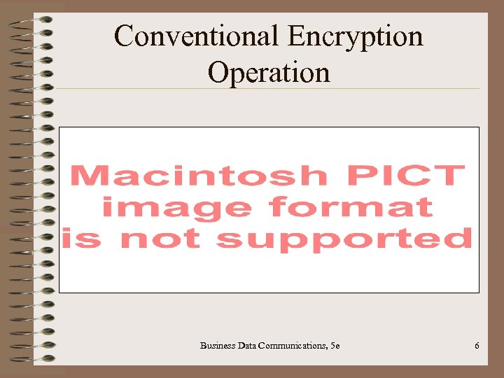 Conventional Encryption Operation Business Data Communications, 5 e 6 