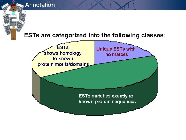 Annotation ESTs are categorized into the following classes: ESTs shows homology to known protein