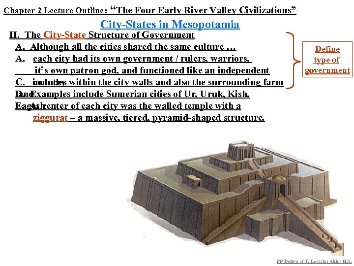 Chapter 2 Lecture Outline: “The Four Early River Valley Civilizations” City-States in Mesopotamia II.