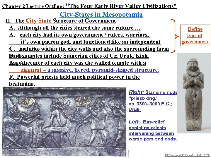 Chapter 2 Lecture Outline: “The Four Early River Valley Civilizations” City-States in Mesopotamia II.