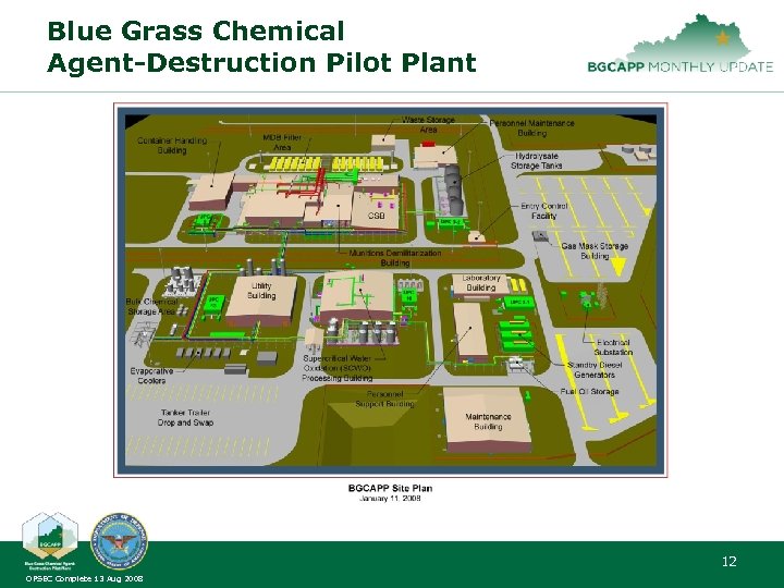Blue Grass Chemical Agent-Destruction Pilot Plant 12 OPSEC Complete 13 Aug 2008 