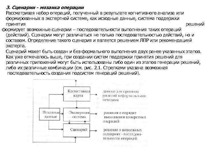 3. Сценарии - мозаика операции Рассматривая набор операций, полученный в результате когнитивного анализа или