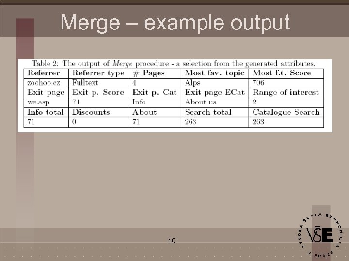 Merge – example output 10 