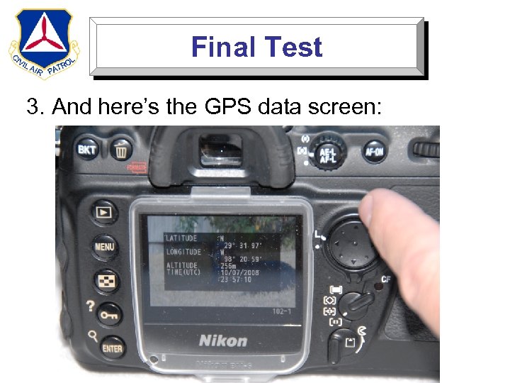 Final Test 3. And here’s the GPS data screen: 