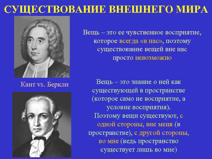 Поэтому существует. Беркли и кант. Восприятие по канту. Существование внешнего мира в философии. Беркли идеализм и кант.