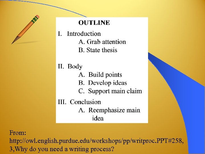 From: http: //owl. english. purdue. edu/workshops/pp/writproc. PPT#258, 3, Why do you need a writing