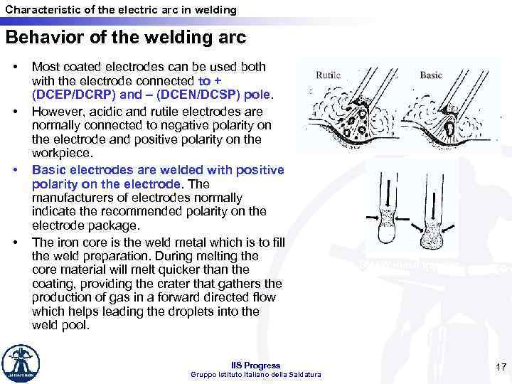 Characteristic of the electric arc in welding Behavior of the welding arc • •