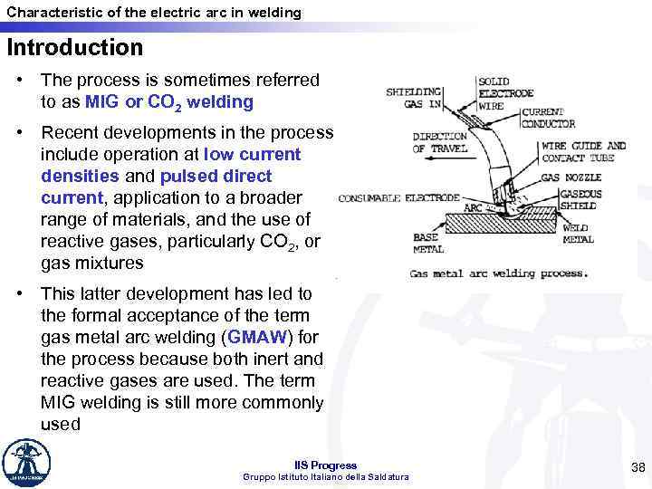 Characteristic of the electric arc in welding Introduction • The process is sometimes referred