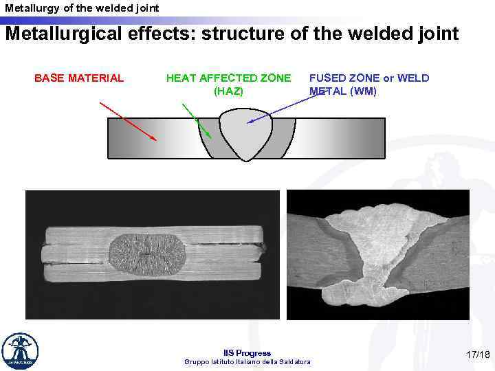 Metallurgy of the welded joint Metallurgical effects: structure of the welded joint BASE MATERIAL