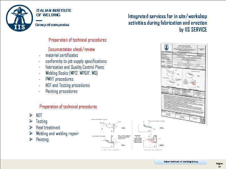 ITALIAN INSTITUTE OF WELDING Group of companies Integrated services for in site/workshop activities during