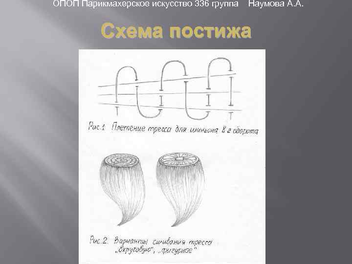 ОПОП Парикмахерское искусство 336 группа Наумова А. А. Схема постижа 