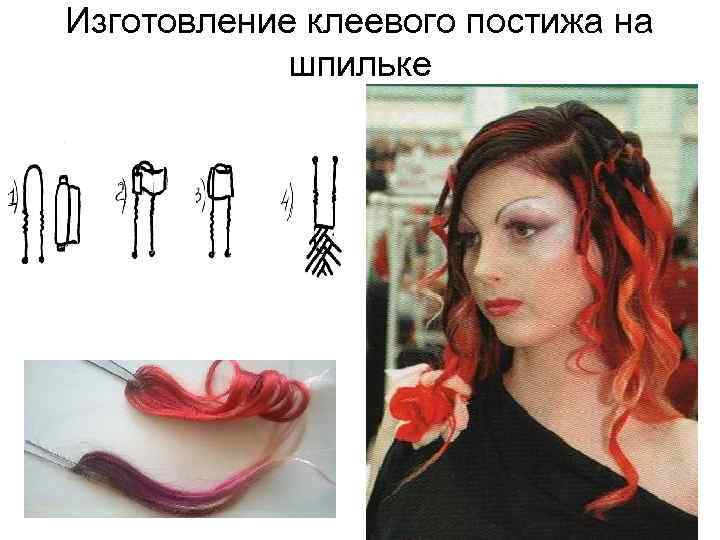 Изготовление клеевого постижа на шпильке 