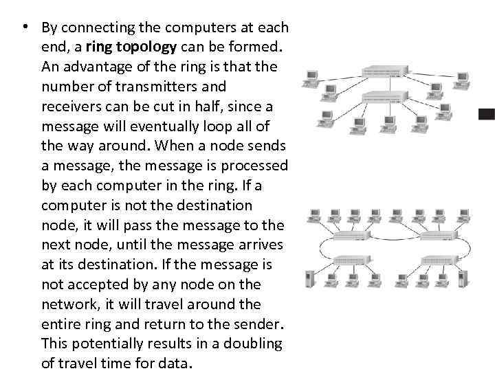  • By connecting the computers at each end, a ring topology can be