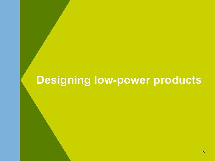 Designing low-power products 25 