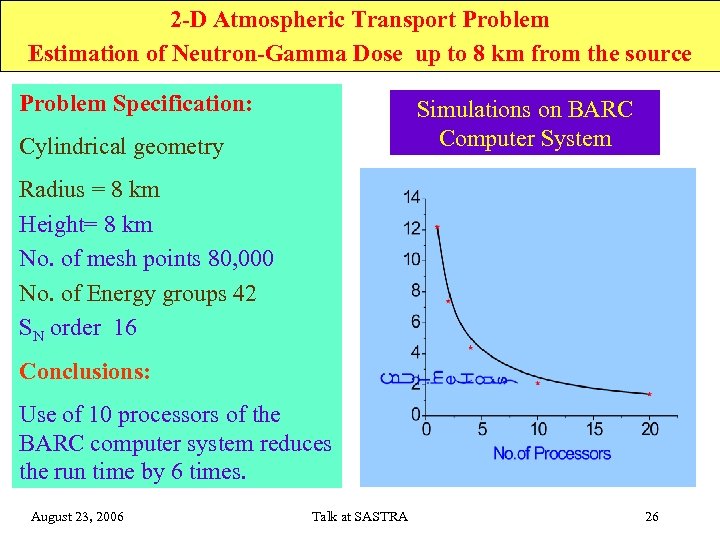 2 -D Atmospheric Transport Problem Estimation of Neutron-Gamma Dose up to 8 km from