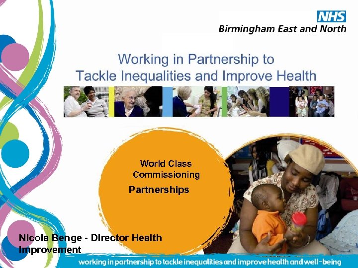 World Class Commissioning Partnerships Nicola Benge - Director Health Improvement 
