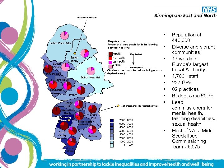 Good Hope Hospital • Deprivation Sutton Four Oaks Sutton Vesey 22879 Pop. Proportion of