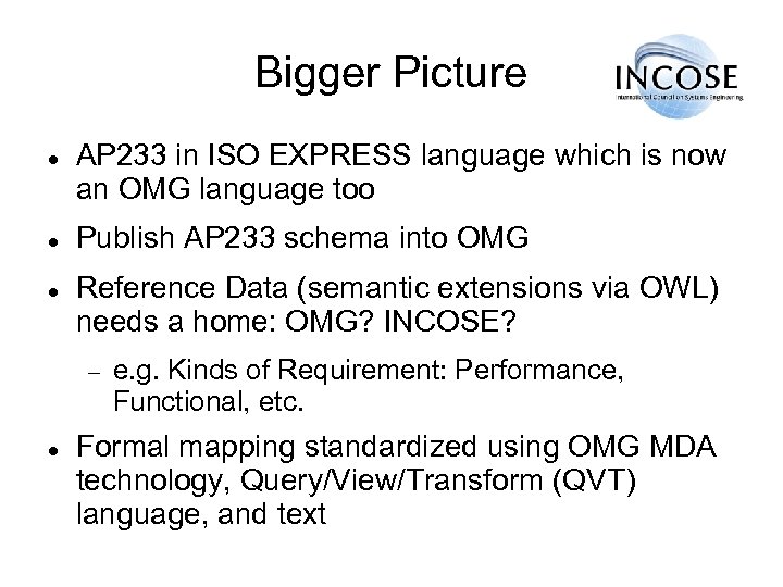 Bigger Picture AP 233 in ISO EXPRESS language which is now an OMG language