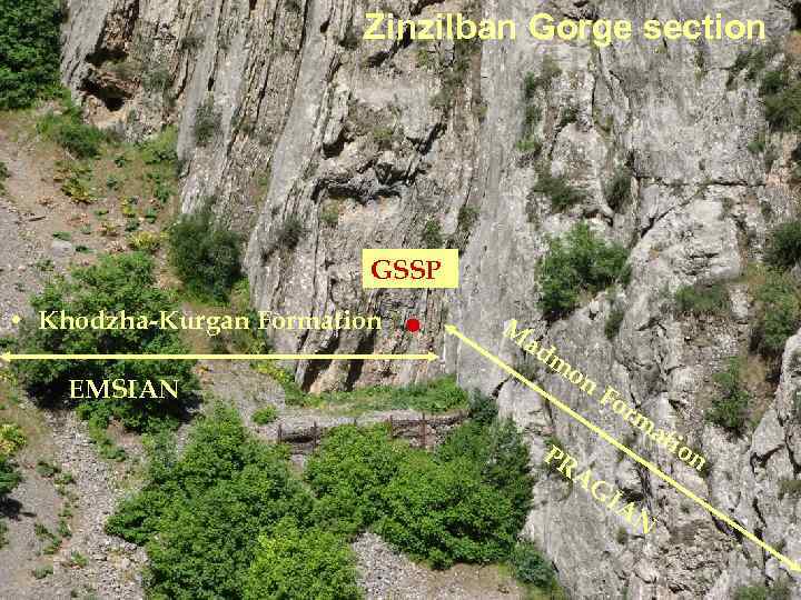 Zinzilban Gorge section GSSP • Khodzha-Kurgan Formation M ad m EMSIAN on Fo rm