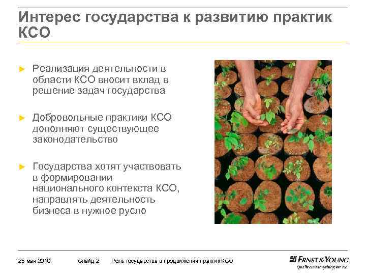 Интерес государства к развитию практик КСО ► Реализация деятельности в области КСО вносит вклад