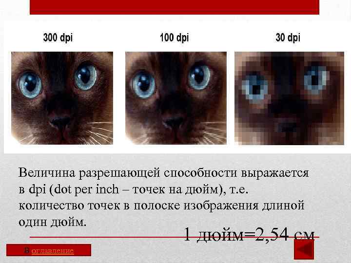 Величина разрешающей способности выражается в dpi (dot per inch – точек на дюйм), т.