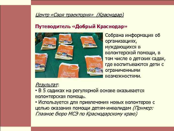  Власть и благотворительные организации: проблемы коммуникации Стр. 23 Центр «Своя траектория» (Краснодар) Путеводитель