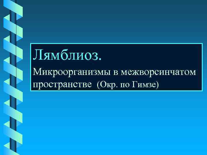 Лямблиоз. Микроорганизмы в межворсинчатом пространстве (Окр. по Гимзе) 
