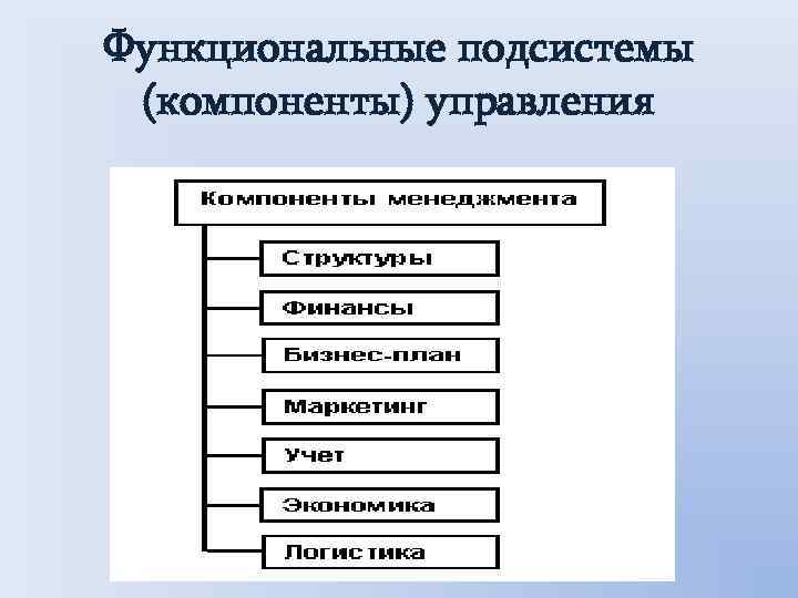 Функциональные подсистемы (компоненты) управления 