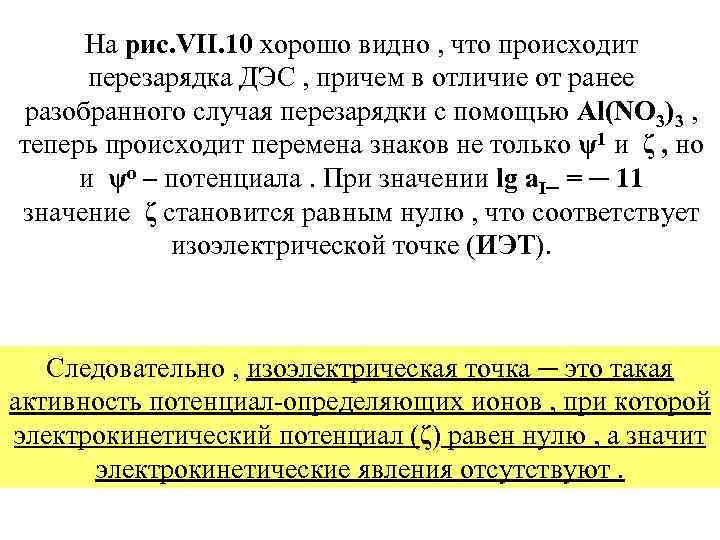 На рис. VII. 10 хорошо видно , что происходит перезарядка ДЭС , причем в