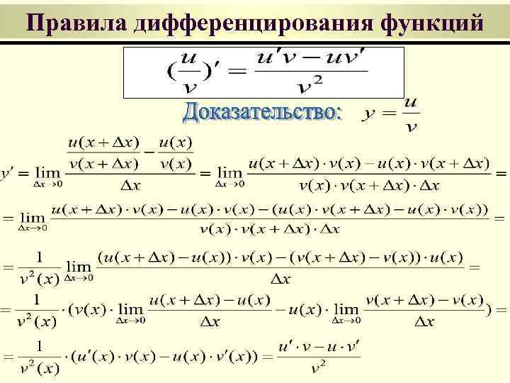 Свойство дифференцирования изображения