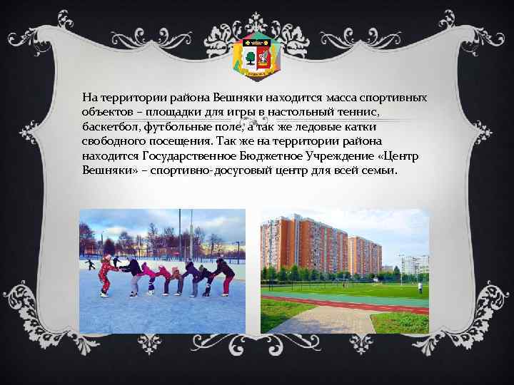 На территории района Вешняки находится масса спортивных объектов – площадки для игры в настольный