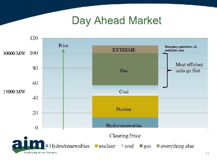 Day Ahead Market Price 30000 MW EXTREME Gas 15000 MW Emergency generators, oil, inefficient
