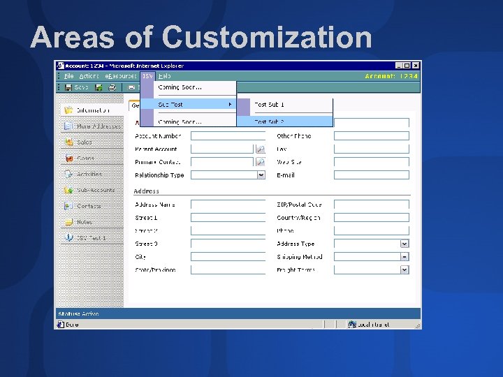 Areas of Customization 