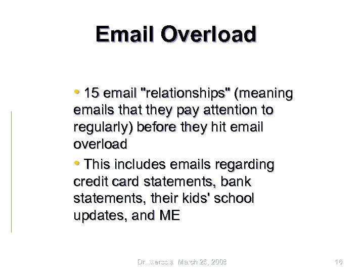 Email Overload • 15 email 
