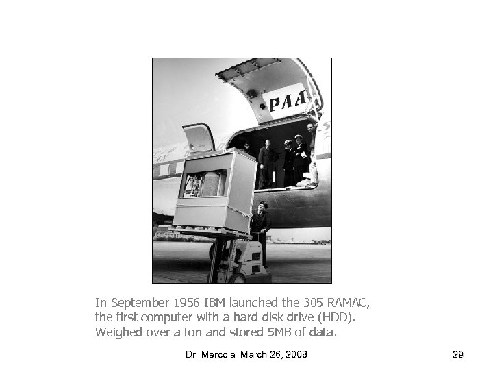 Moore’s Law In September 1956 IBM launched the 305 RAMAC, the first computer with