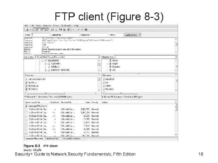 FTP client (Figure 8 -3) Security+ Guide to Network Security Fundamentals, Fifth Edition 18