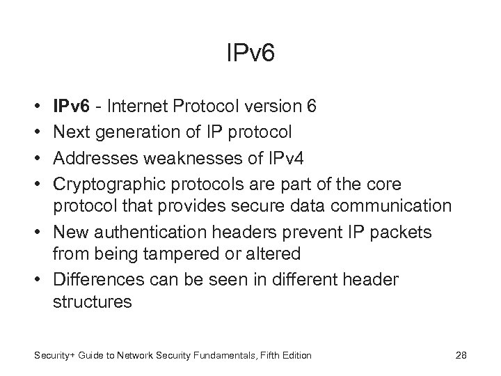 IPv 6 • • IPv 6 - Internet Protocol version 6 Next generation of