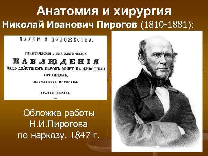 Анатомия и хирургия Николай Иванович Пирогов (1810 -1881): Обложка работы Н. И. Пирогова по