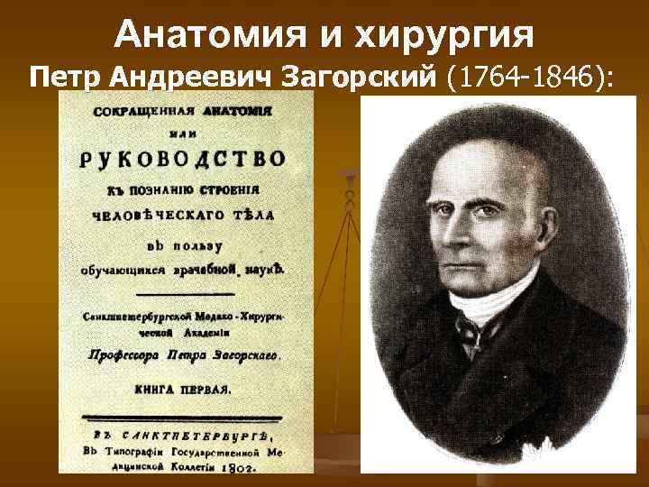 Анатомия и хирургия Петр Андреевич Загорский (1764 -1846): 
