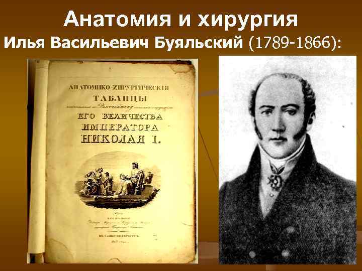 Анатомия и хирургия Илья Васильевич Буяльский (1789 -1866): 