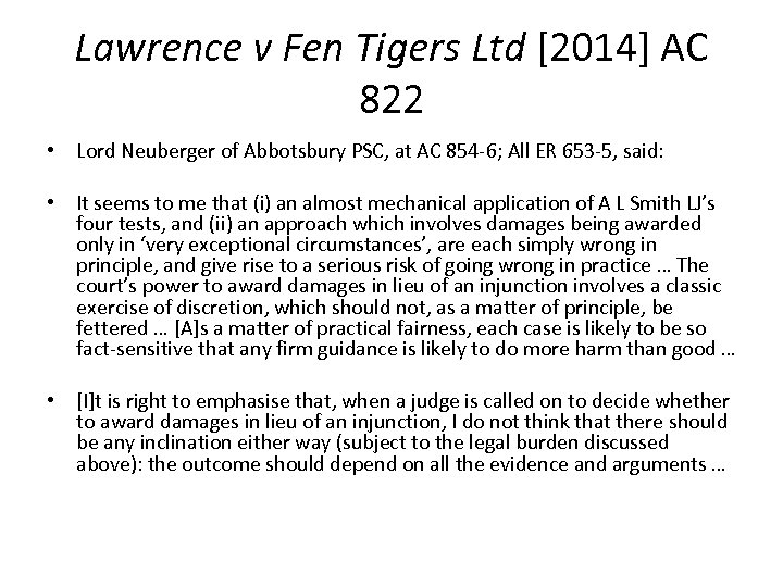 Lawrence v Fen Tigers Ltd [2014] AC 822 • Lord Neuberger of Abbotsbury PSC,