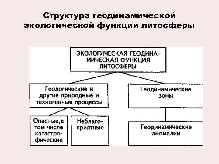 Структура геодинамической экологической функции литосферы 