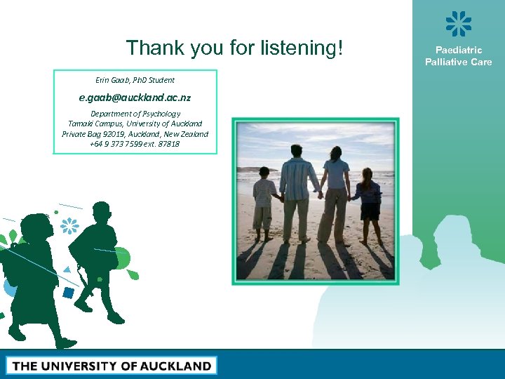 Thank you for listening! Erin Gaab, Ph. D Student e. gaab@auckland. ac. nz Department