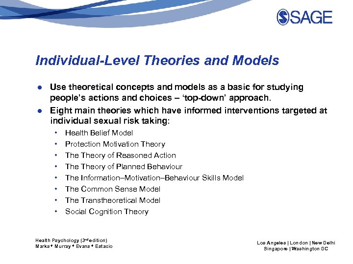 Individual-Level Theories and Models ● Use theoretical concepts and models as a basic for