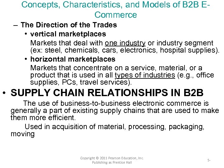 Concepts, Characteristics, and Models of B 2 B ECommerce – The Direction of the