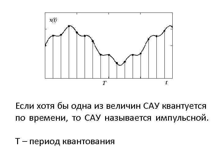 Если хотя бы одна из величин САУ квантуется по времени, то САУ называется импульсной.