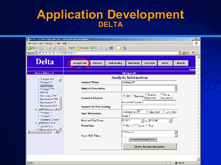 Slide 25 © 2003 By Default! Application Development DELTA A Free sample background from