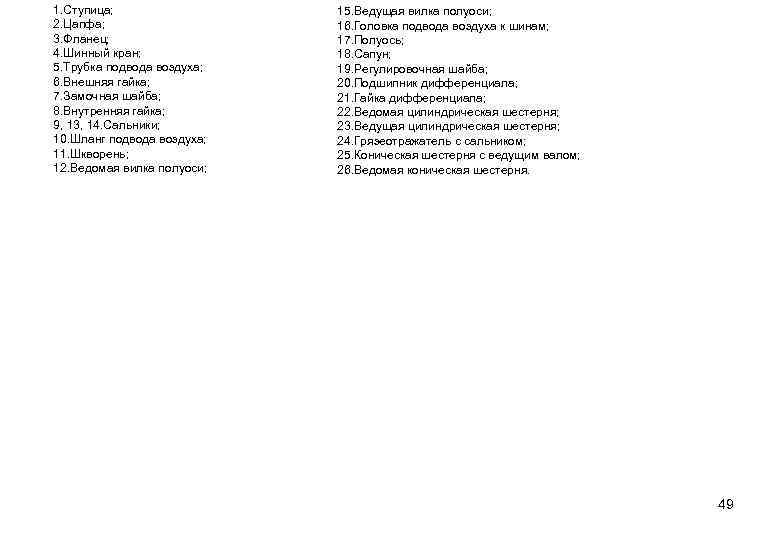 1. Ступица; 2. Цапфа; 3. Фланец; 4. Шинный кран; 5. Трубка подвода воздуха; 6.