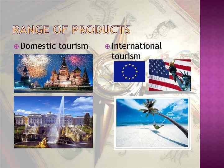  Domestic tourism International tourism 