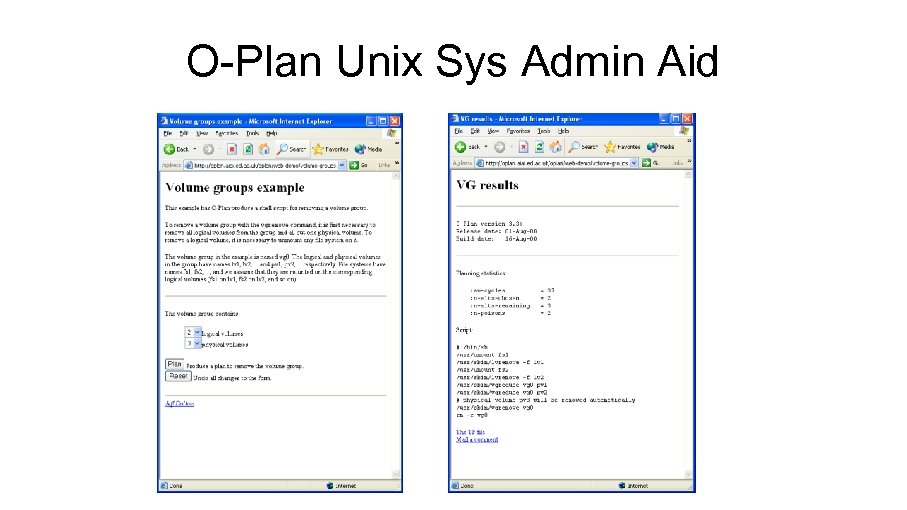 O-Plan Unix Sys Admin Aid 